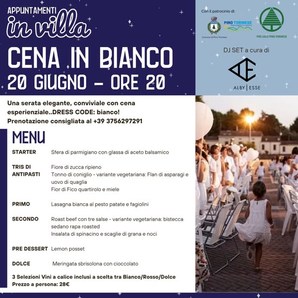 cena in bianco 20 giugno